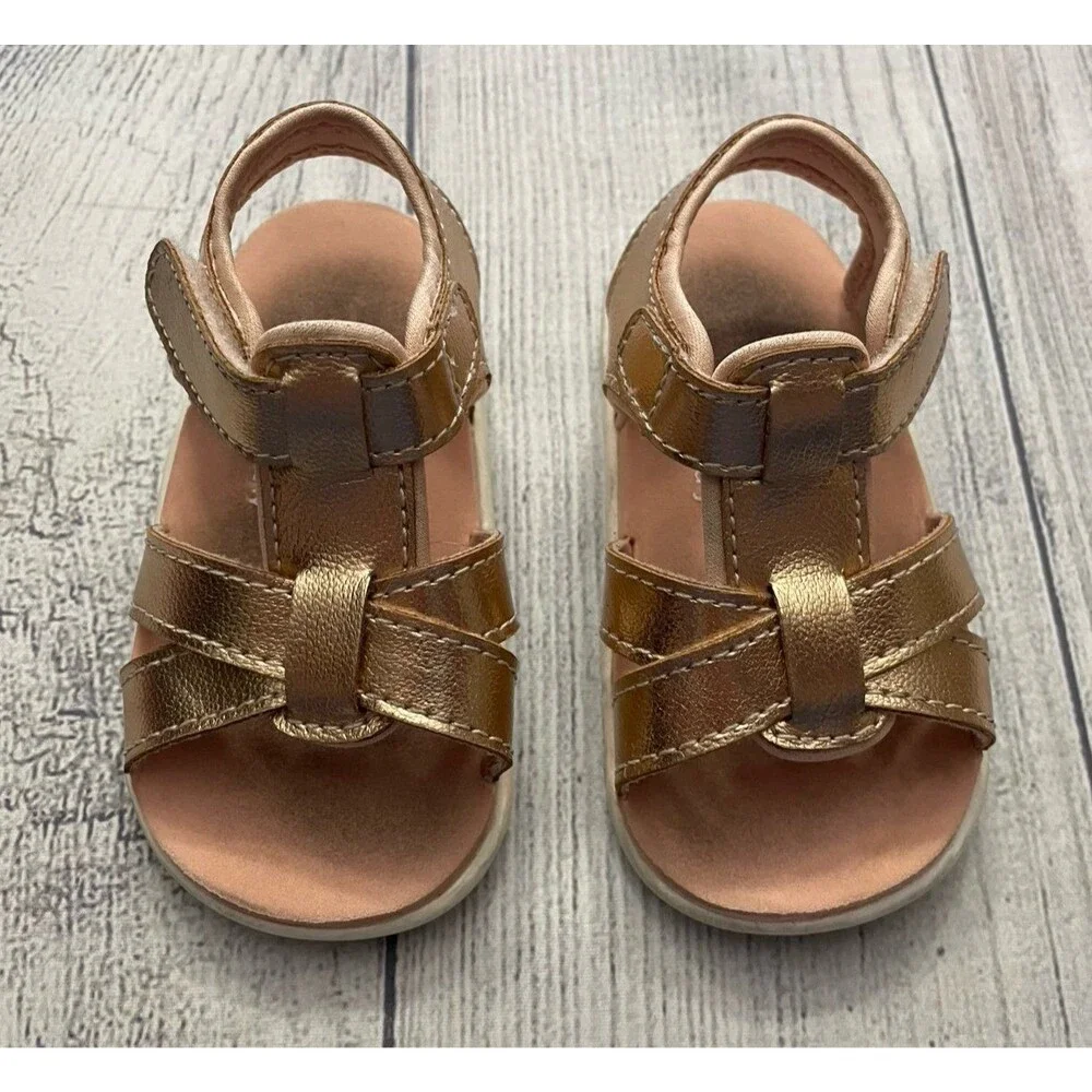 Rose Gold See Kai Run Baby Girl Toddler Sandals Shoes, Size 4